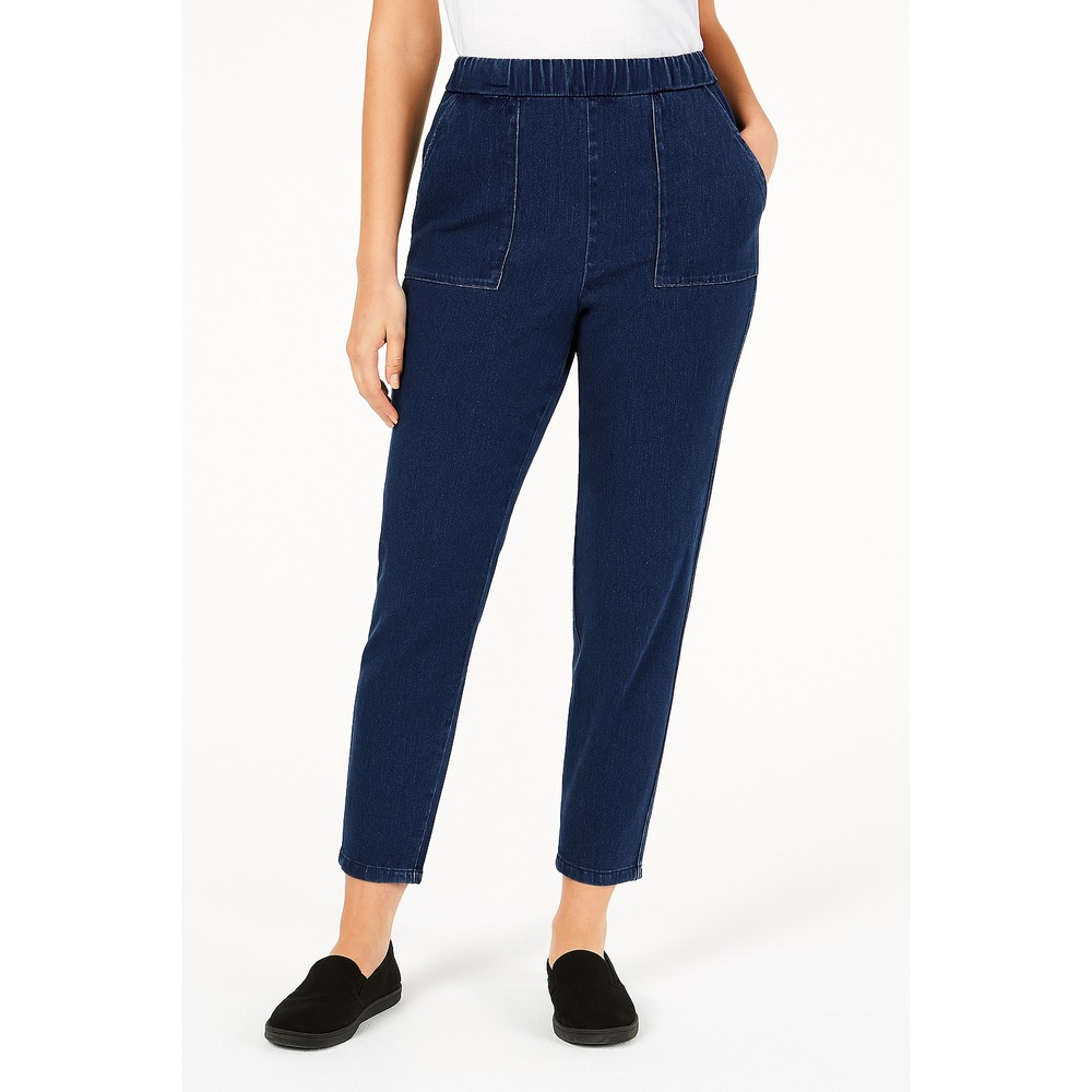 Charter Club Denim Jogger Pants Women's Size S Harbor Wash Blue Pull-On Stretch